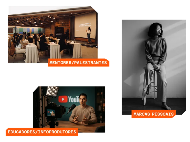 Mentores, palestrantes, educadores e marcas pessoais atendidos pela Pede pro Marketing